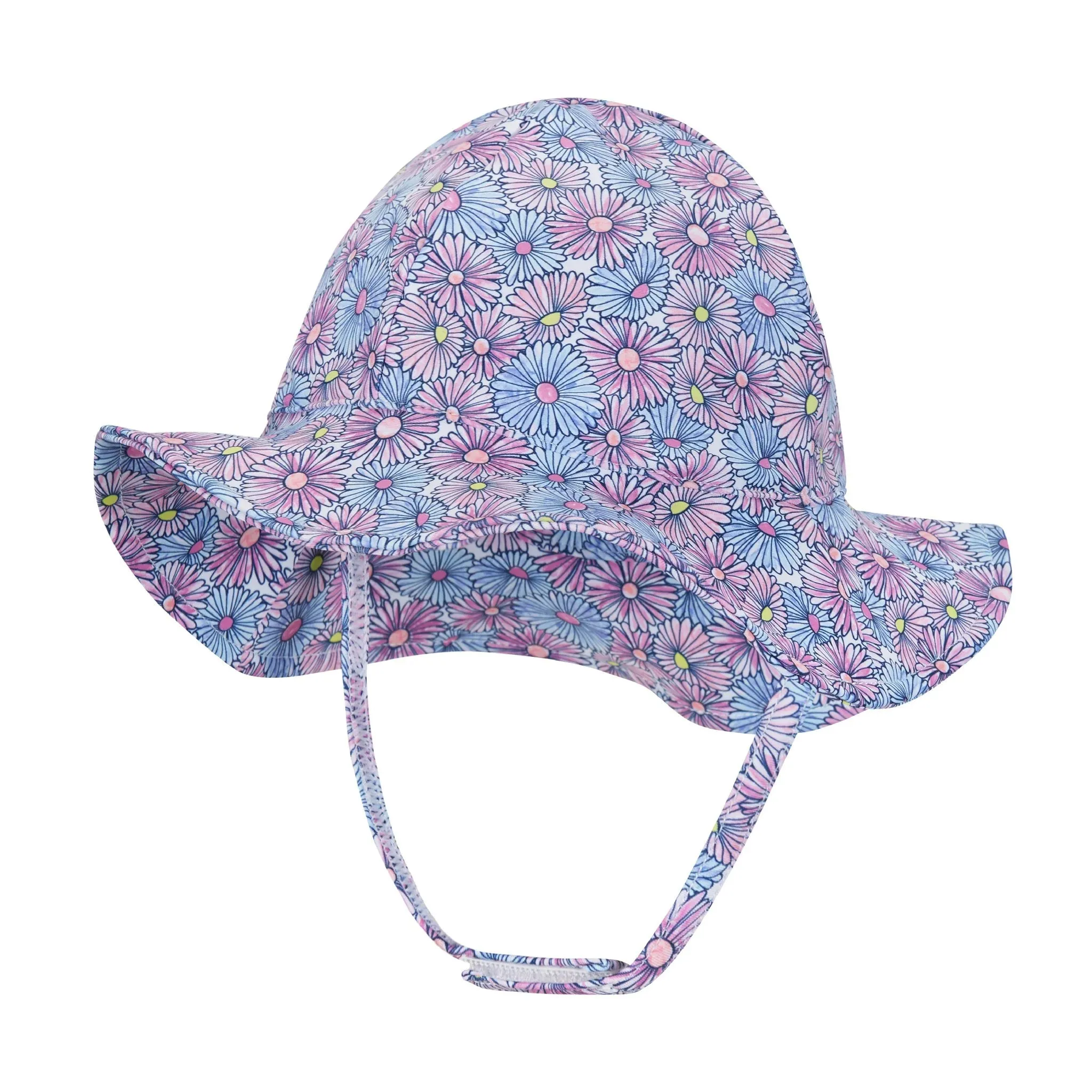 Andy & Evan Infant UPF 50  Baby Purple Daisy Print One-piece Swimsuit & Hat Set