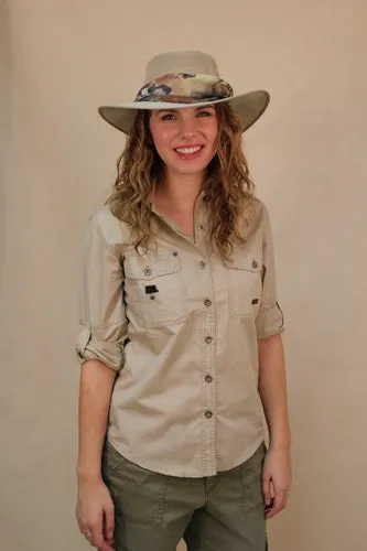Animal Print Canvas & Mesh Hat