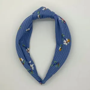 Azure Blooms Top Knot Headband
