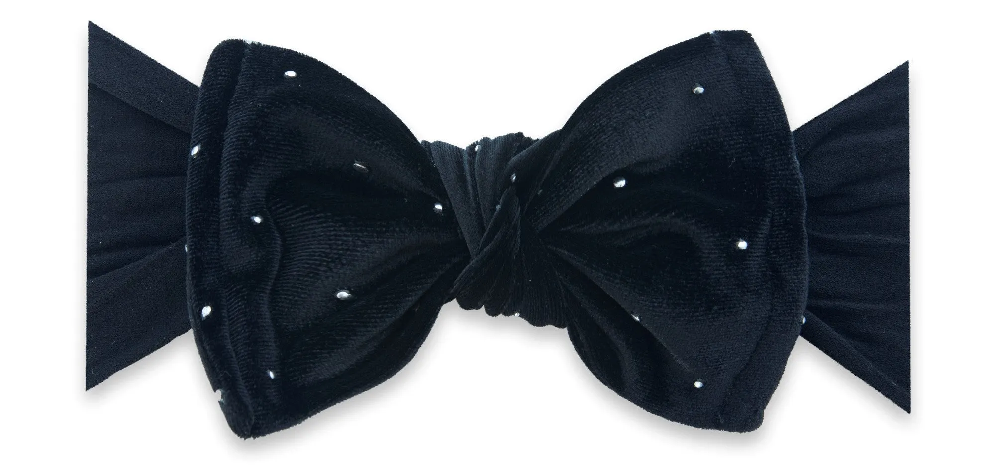Baby Bling Black Stud Velvet Knot Headband