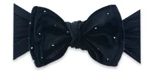 Baby Bling Black Stud Velvet Knot Headband