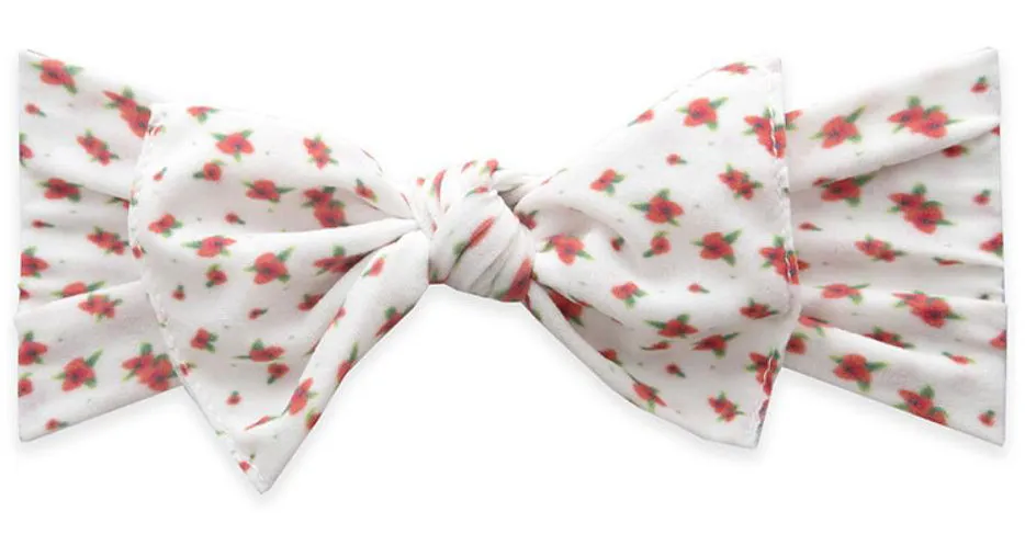 Baby Bling White Ditsy Floral Printed Knot Headband