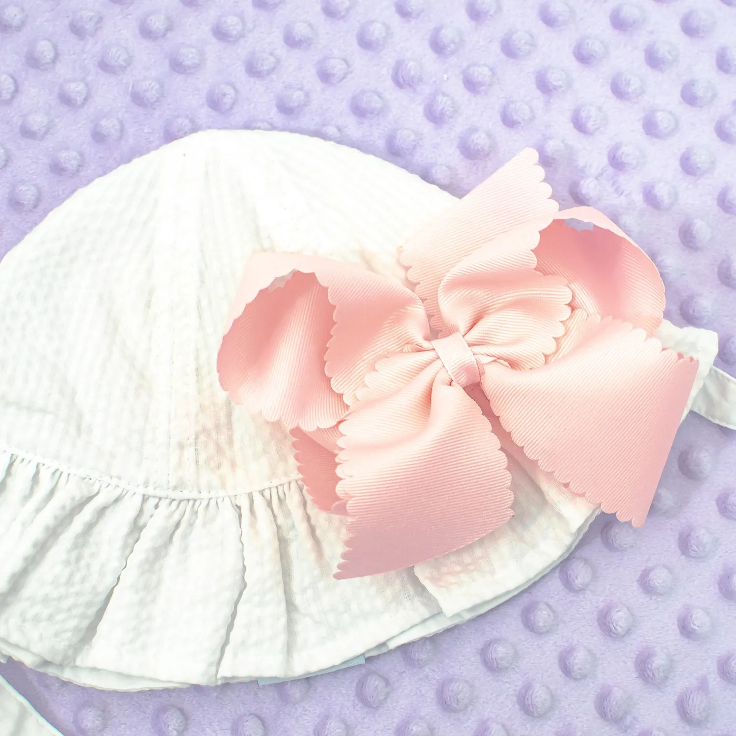 Baby Girl Toddler Seersucker Sun Hat - 2 Colors - Add A Bow