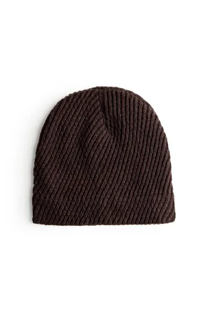Basic Dark Brown Woolen Cap