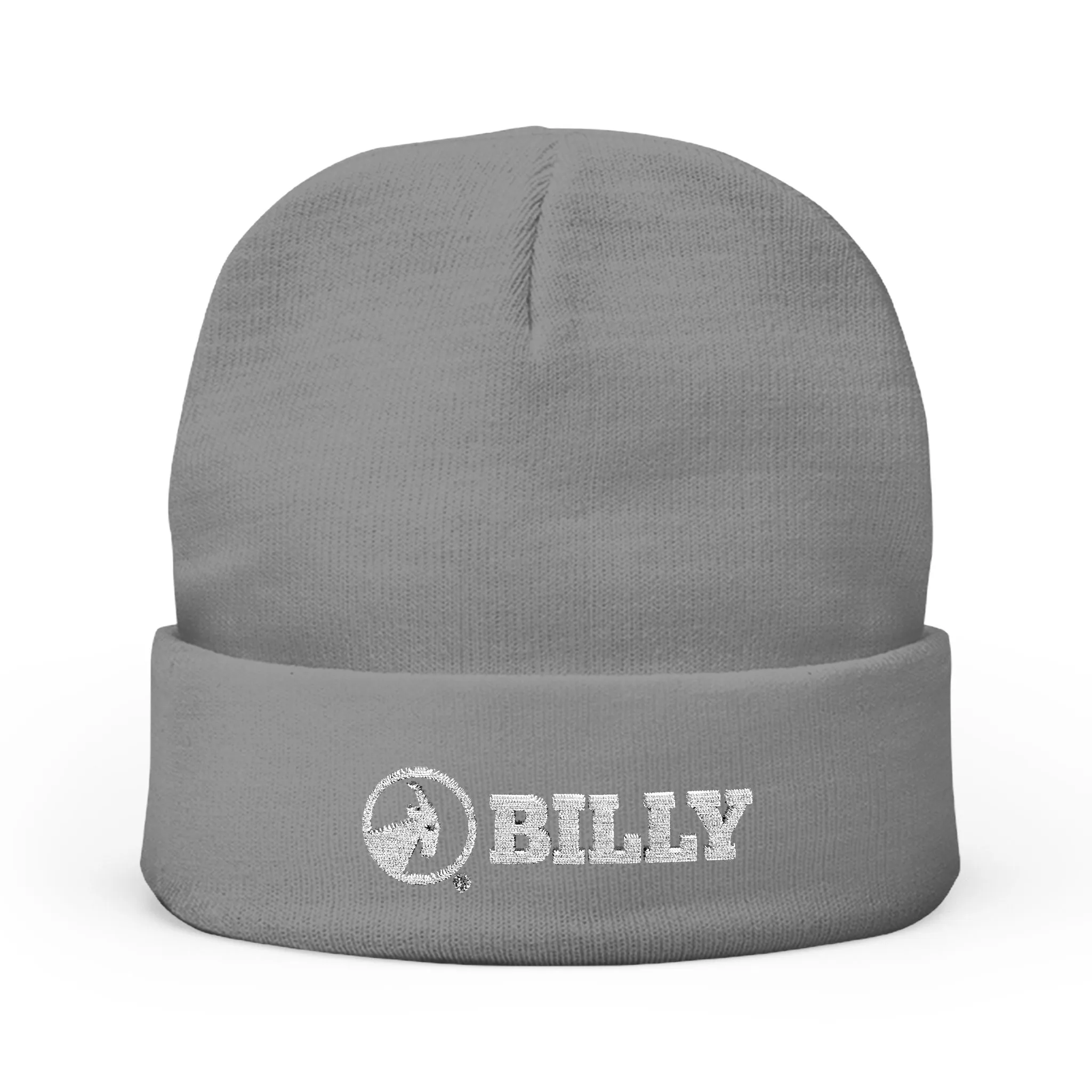 BILLY Knit Beanie (White Horizontal Logo - Embroidery) — AVAILABLE IN 6 COLORS