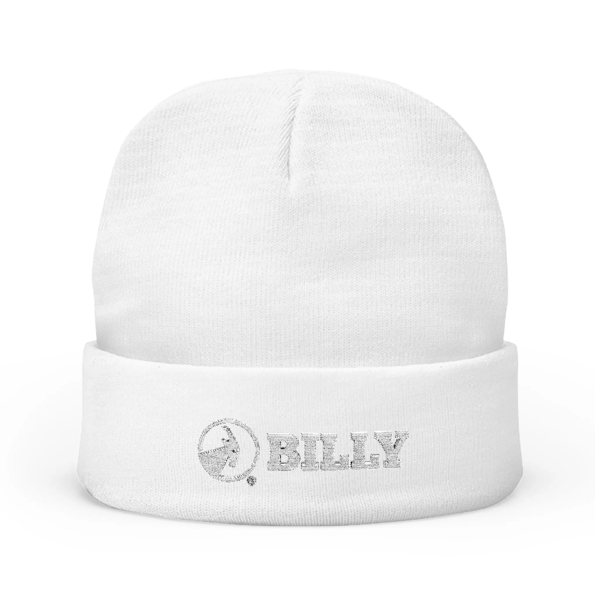 BILLY Knit Beanie (White Horizontal Logo - Embroidery) — AVAILABLE IN 6 COLORS