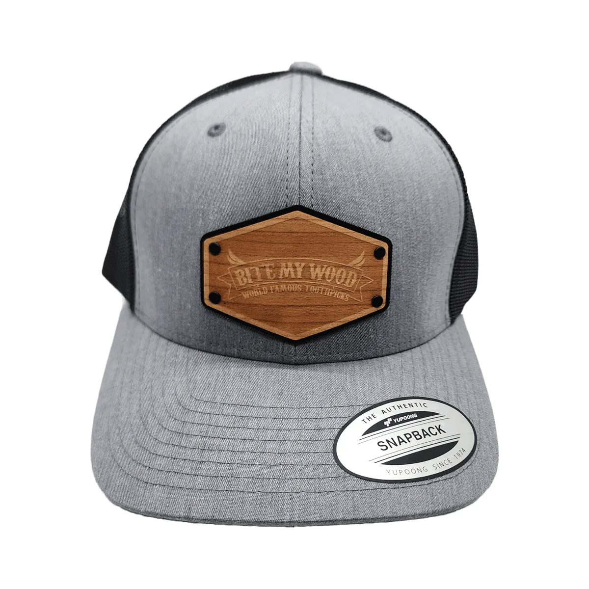 BiteMyWood Curved Bill Snapback Trucker Hats Available In 5 Colors