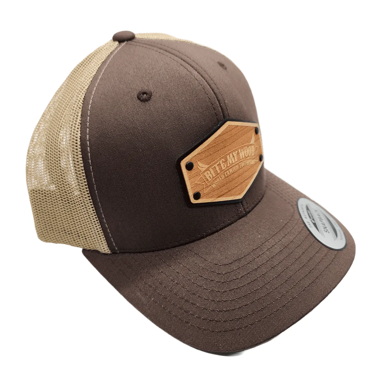 BiteMyWood Curved Bill Snapback Trucker Hats Available In 5 Colors