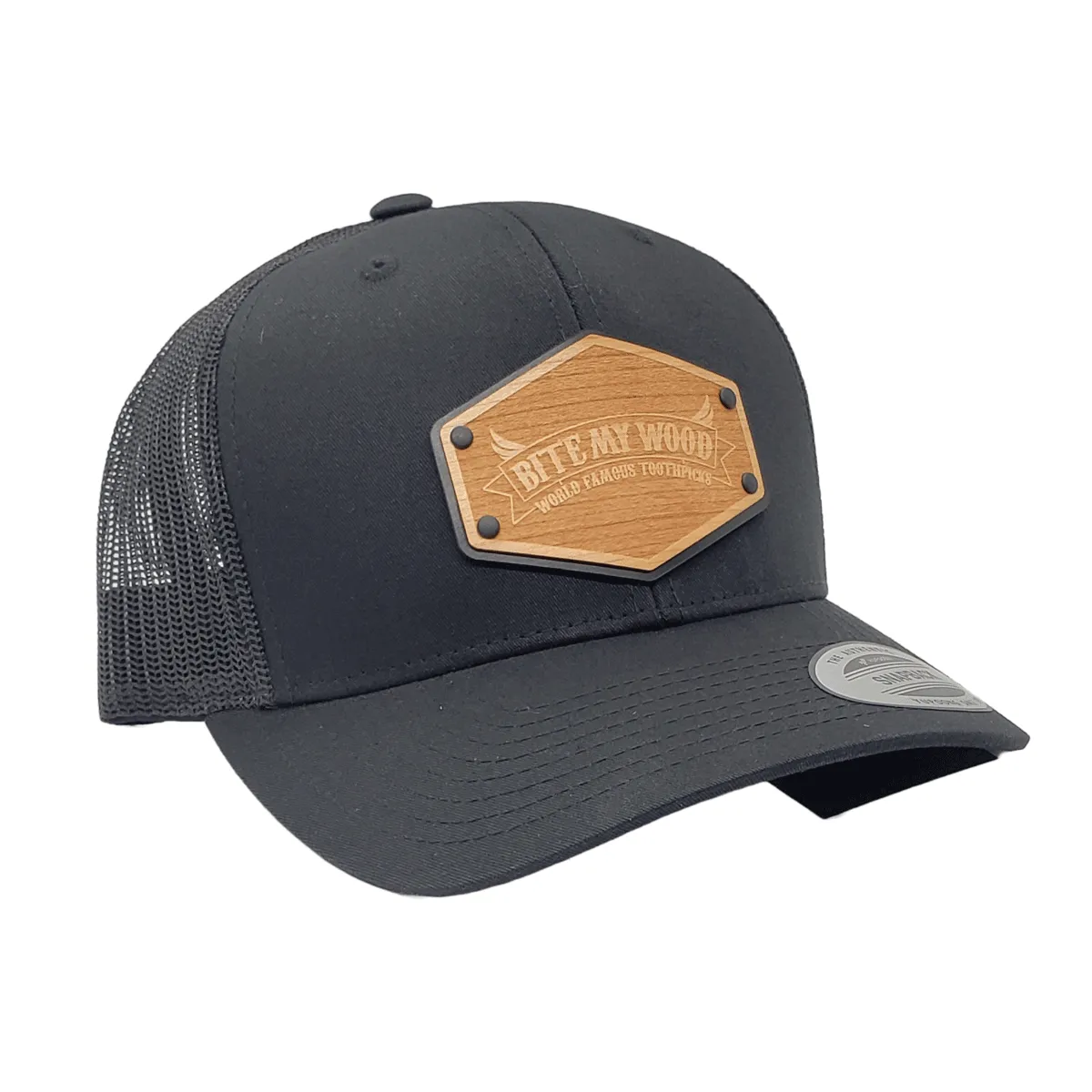 BiteMyWood Curved Bill Snapback Trucker Hats Available In 5 Colors