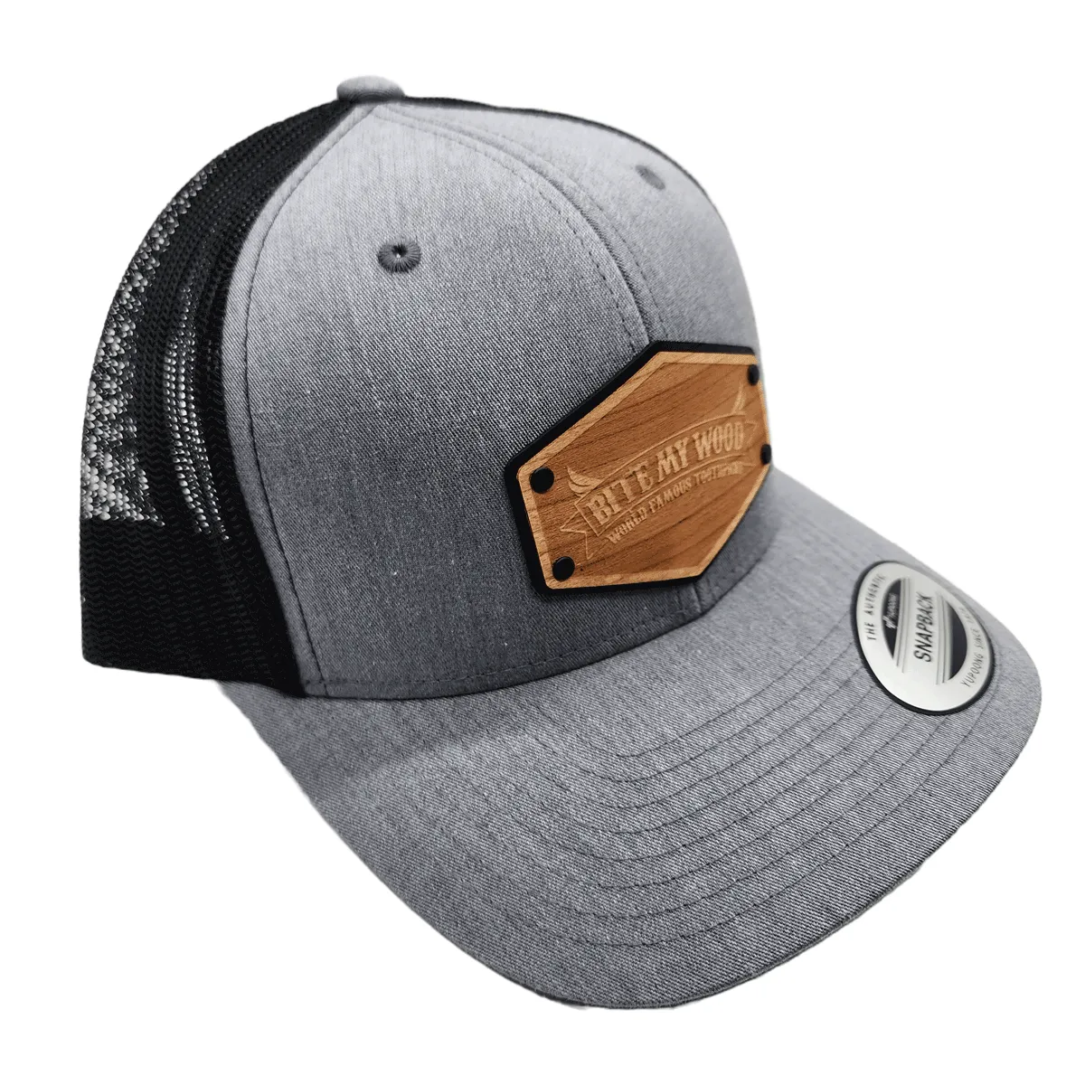 BiteMyWood Curved Bill Snapback Trucker Hats Available In 5 Colors