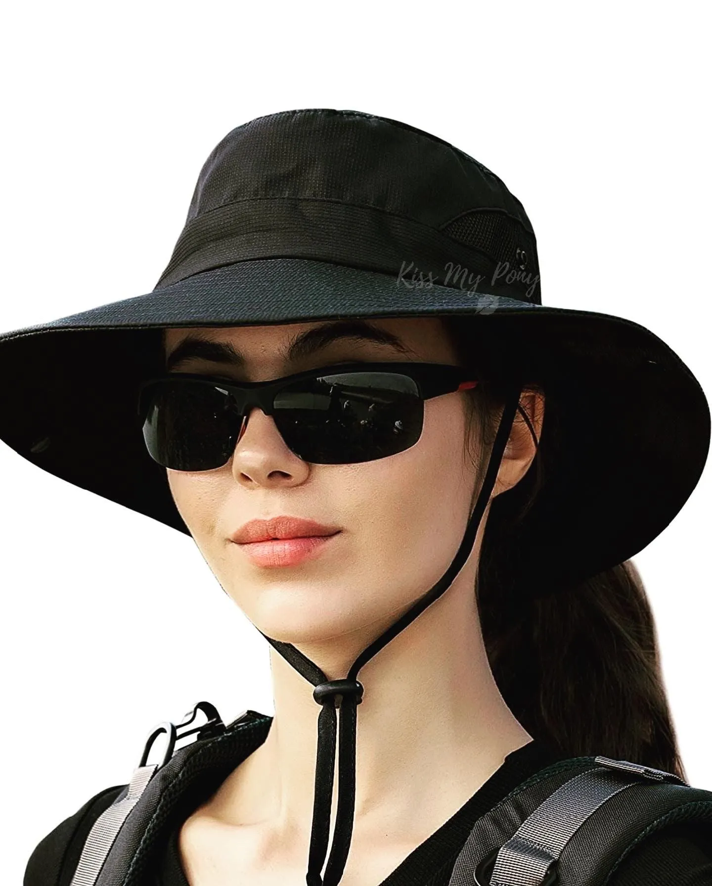 BLACK Unisex Wide Brim Hat