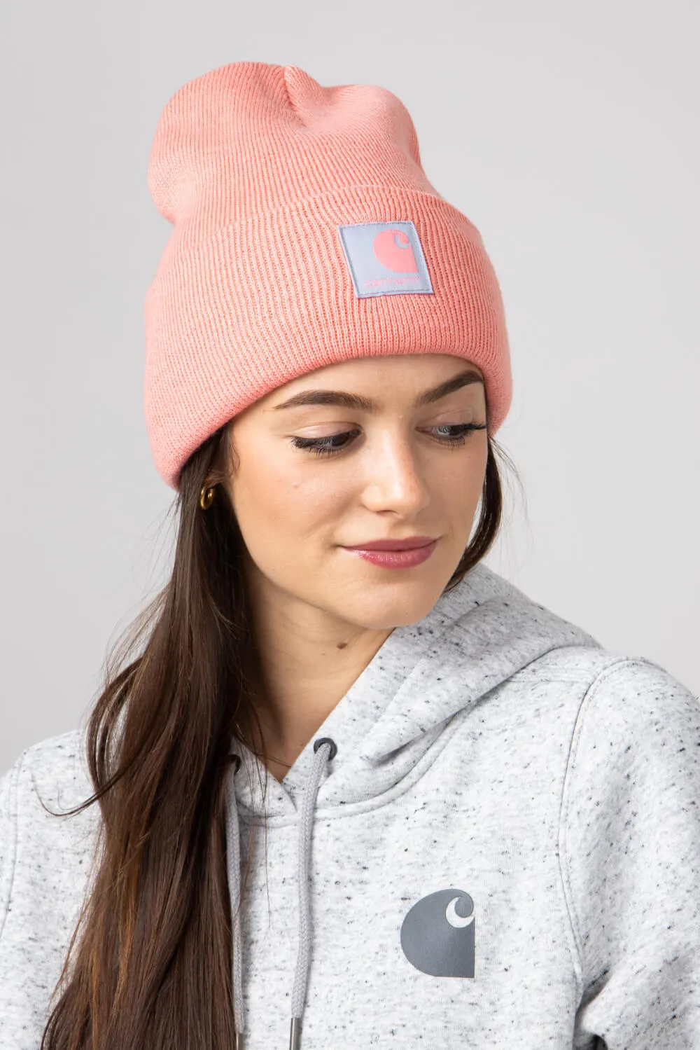 Carhartt Knit Satin Lined Beanies for Women in Aged Coral | 106425-P43