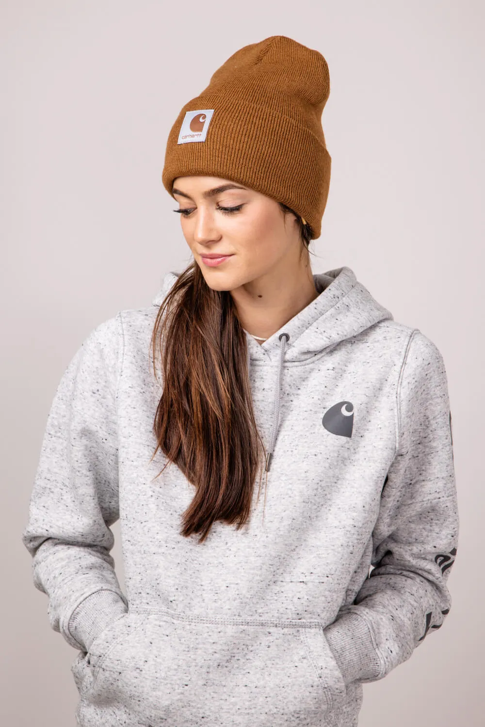 Carhartt Knit Satin Lined Beanies for Women in Brown | 106425-BRN
