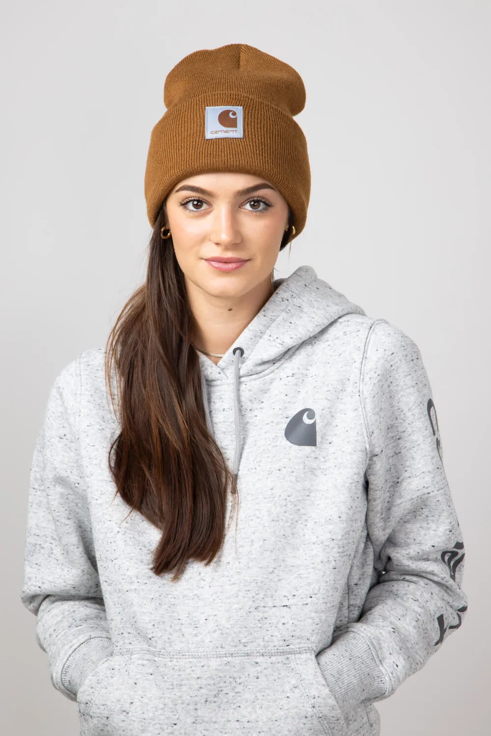 Carhartt Knit Satin Lined Beanies for Women in Brown | 106425-BRN
