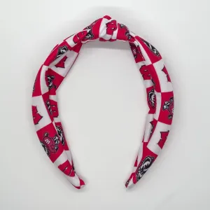 Checkered Badgers Top Knot Headband
