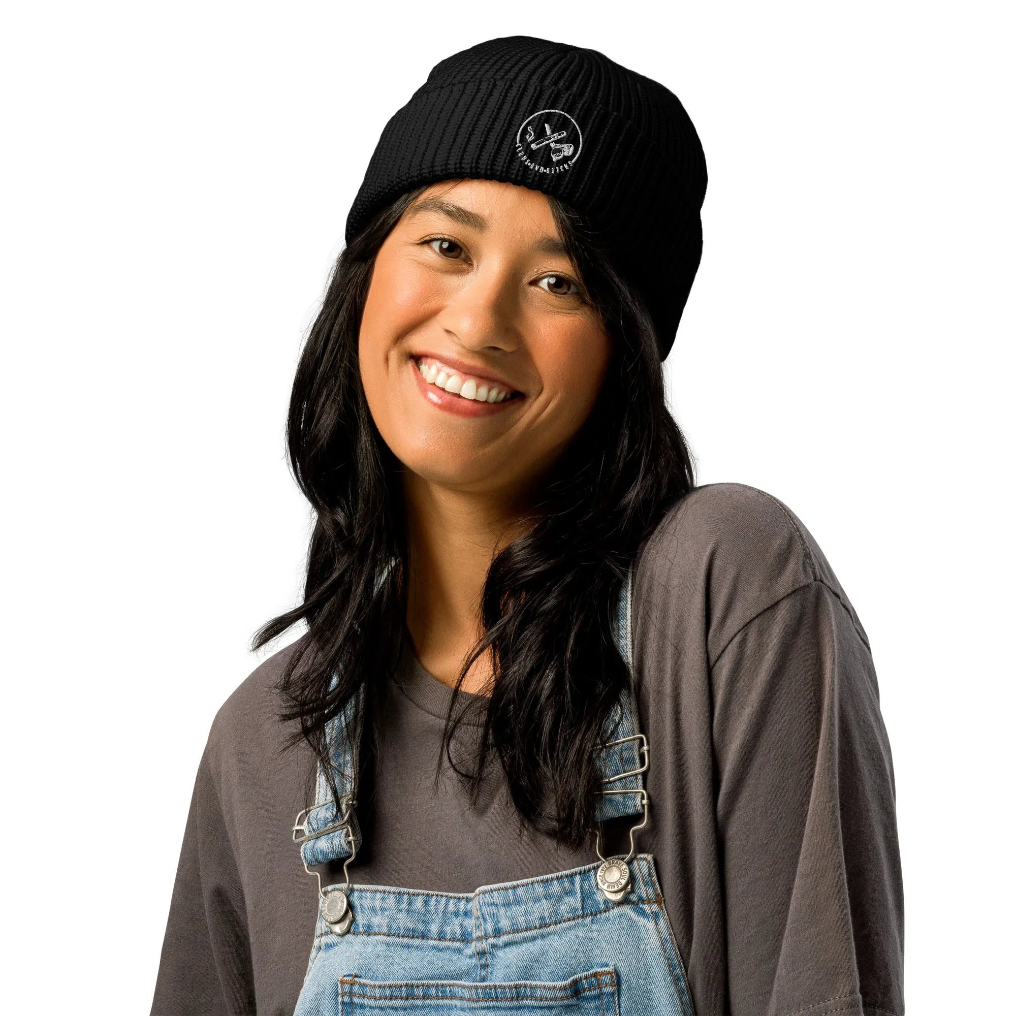 Clubs and Sticks Embroidered Fisherman Beanie