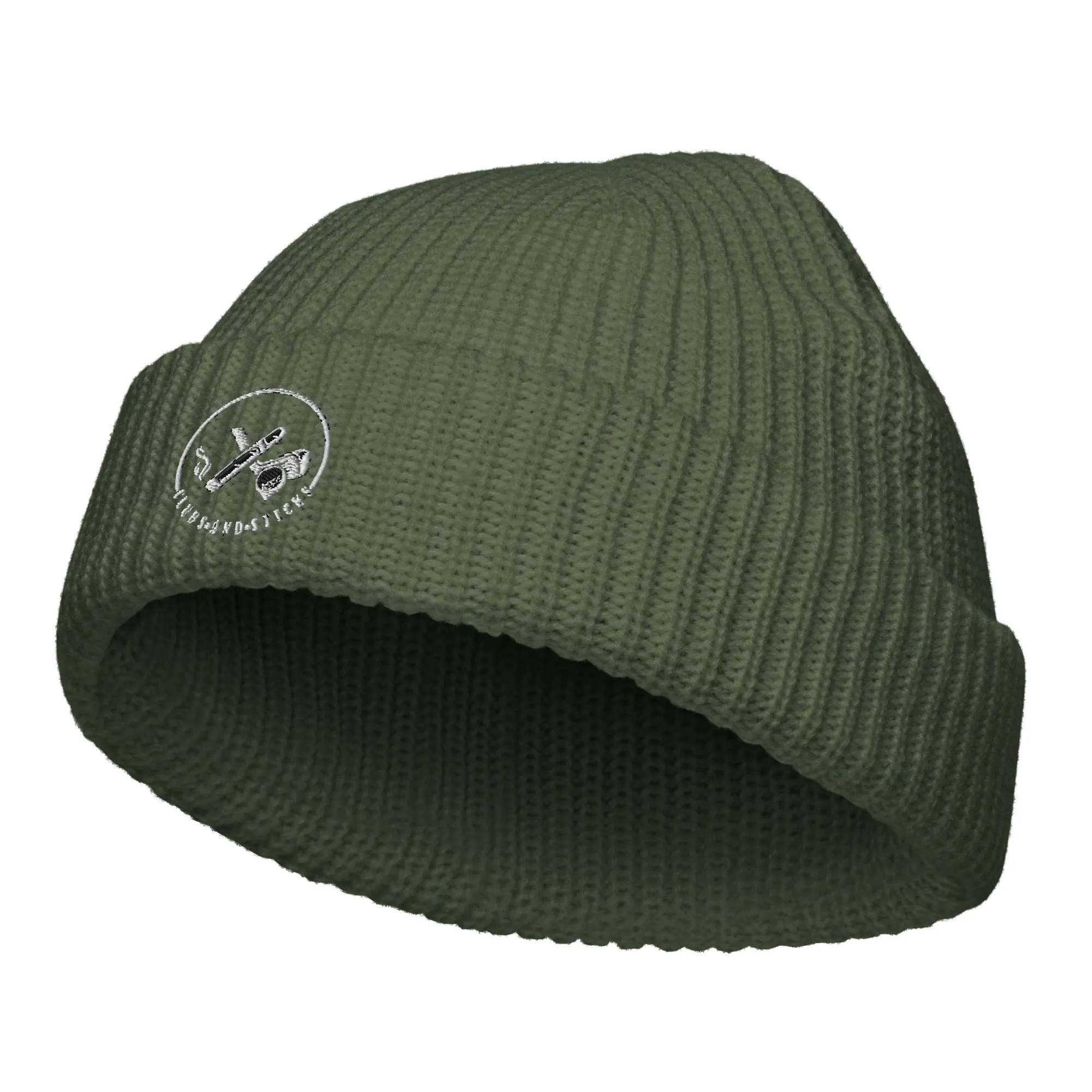 Clubs and Sticks Embroidered Fisherman Beanie