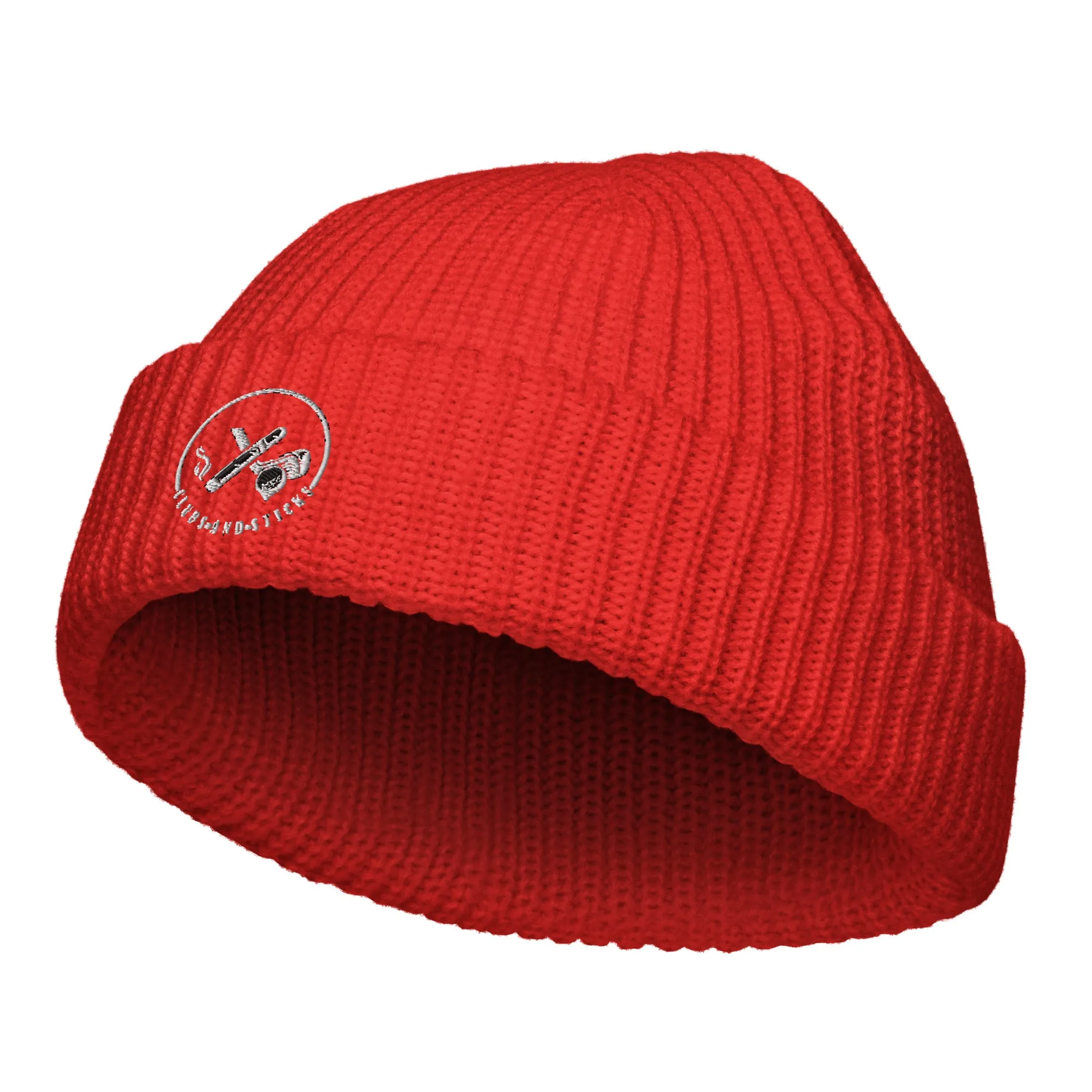 Clubs and Sticks Embroidered Fisherman Beanie