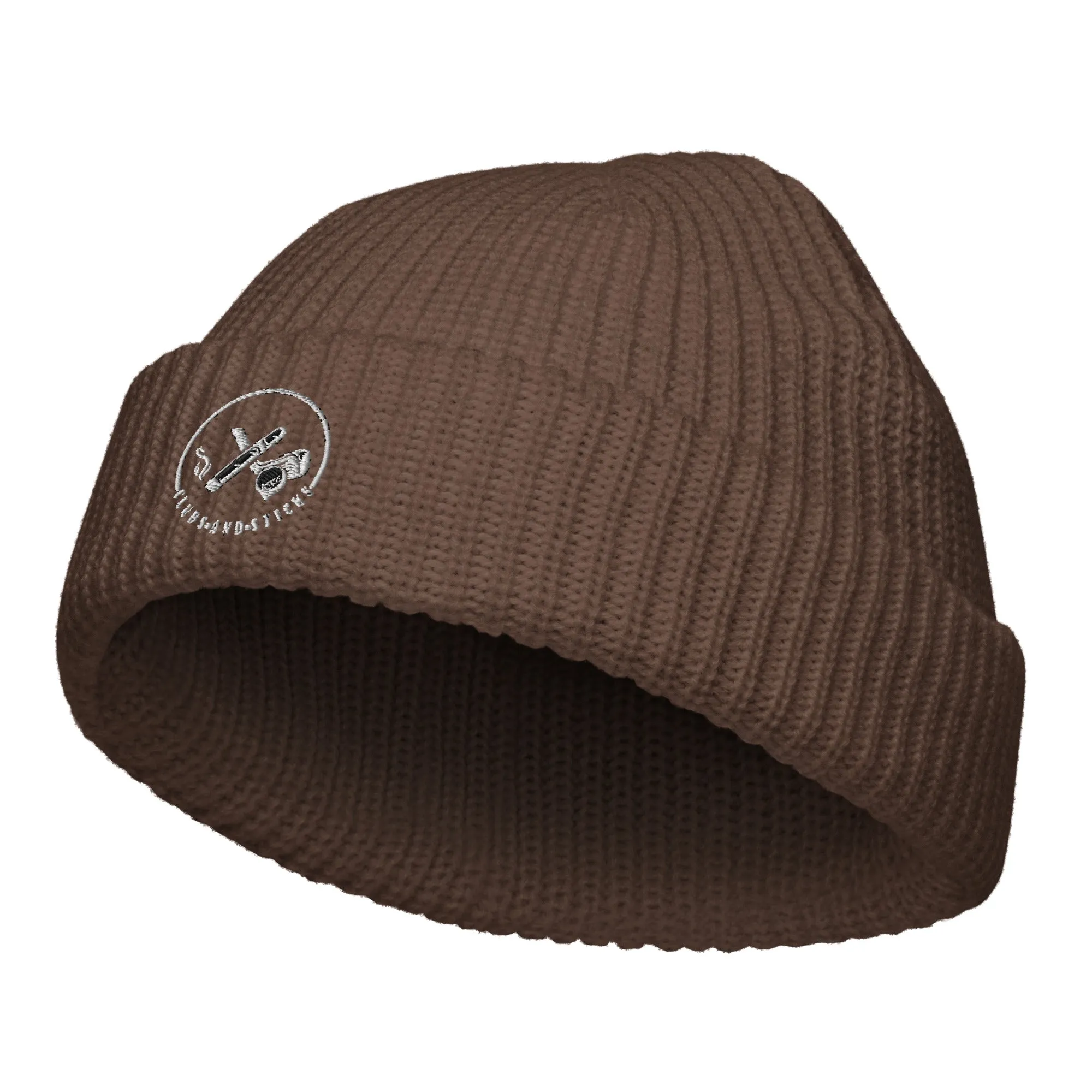 Clubs and Sticks Embroidered Fisherman Beanie
