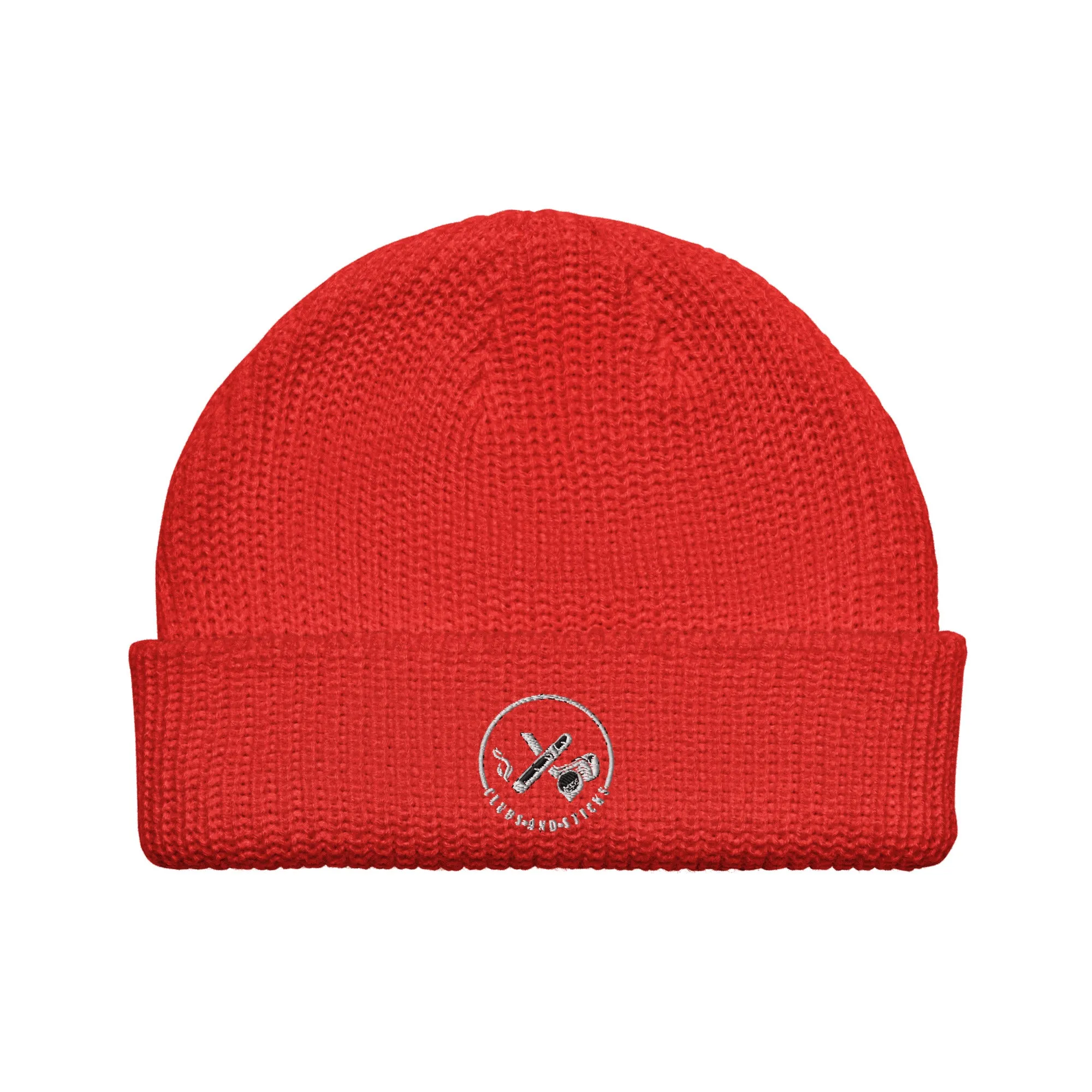 Clubs and Sticks Embroidered Fisherman Beanie