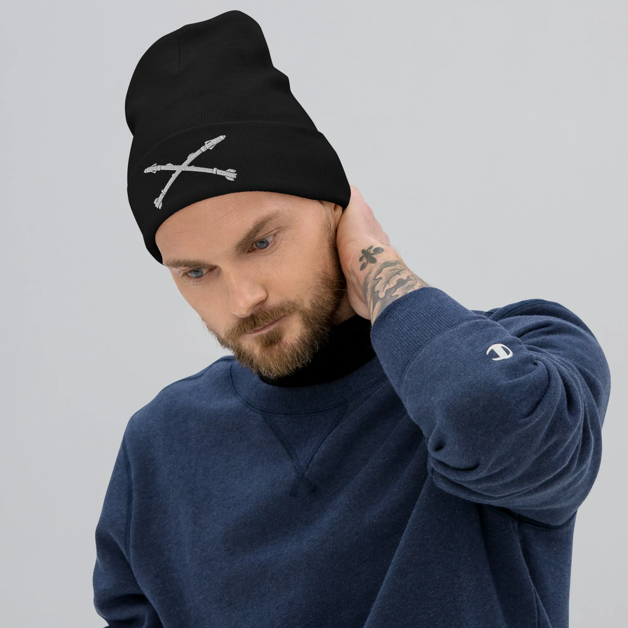 Crossed 9x's - Embroidered Beanie