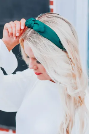 East Sider Knotted Bow Headband - Green