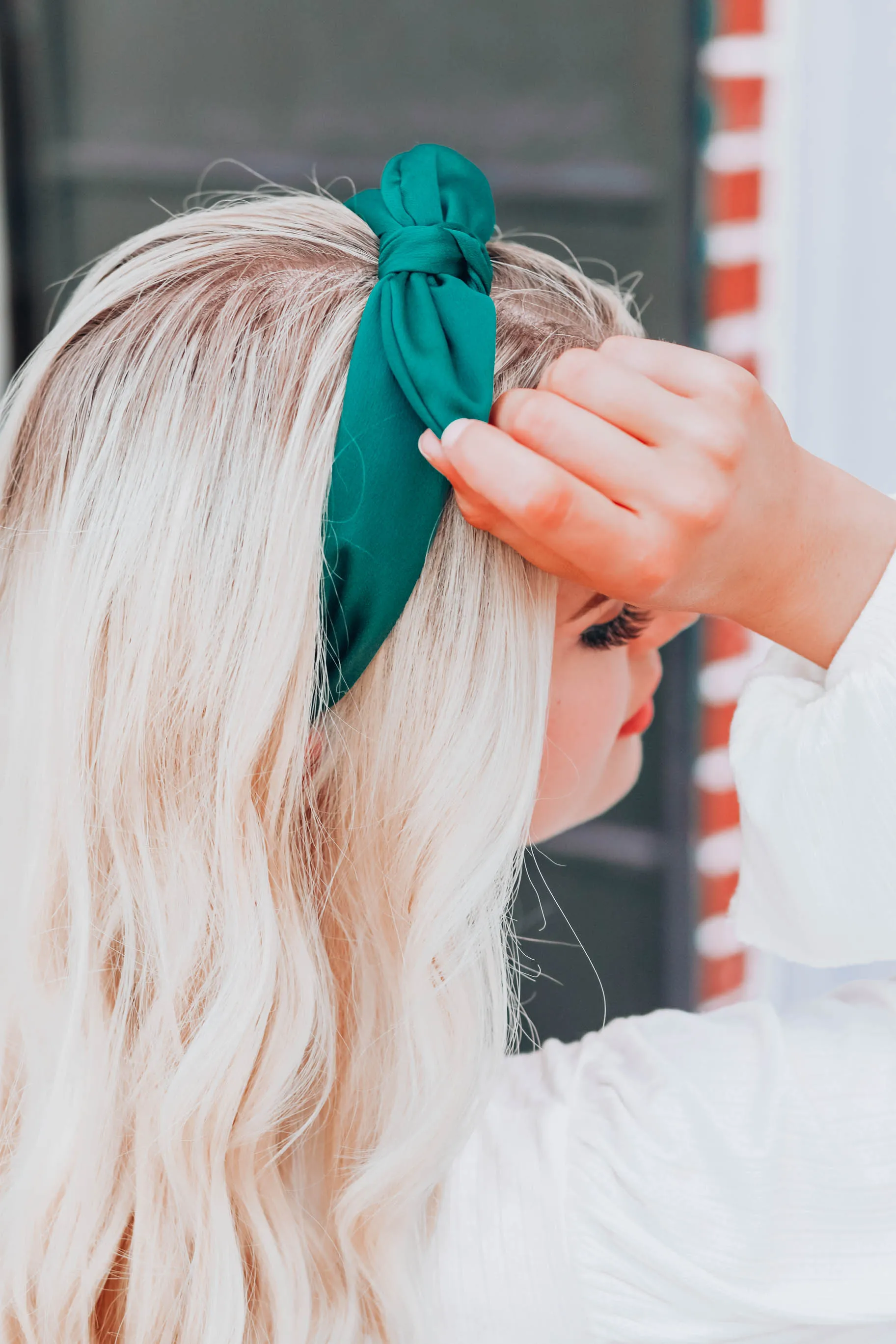 East Sider Knotted Bow Headband - Green