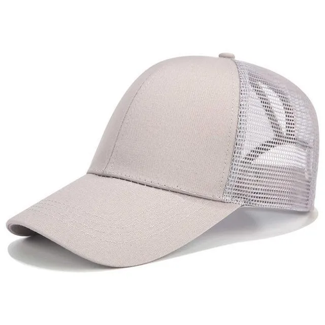 Glitter and Plain Women's Mesh Ponytail Cap