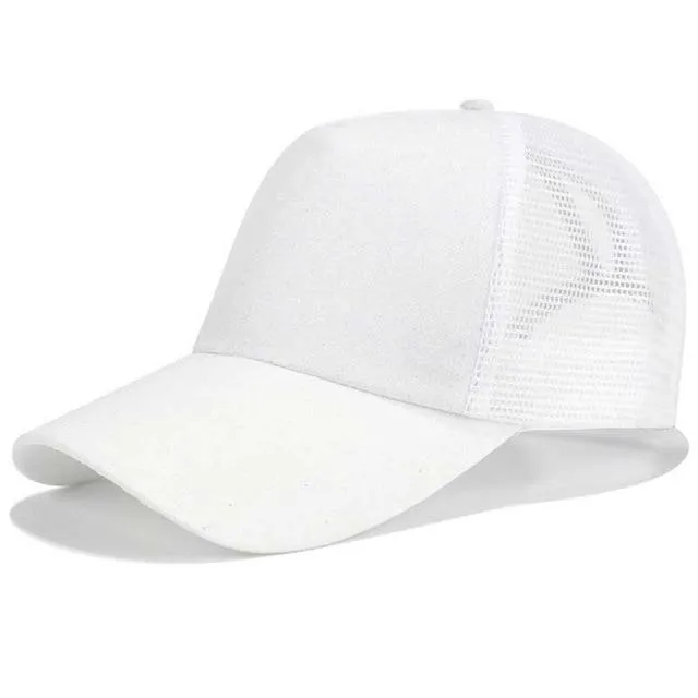 Glitter and Plain Women's Mesh Ponytail Cap
