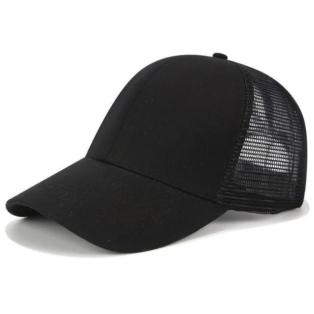 Glitter and Plain Women's Mesh Ponytail Cap