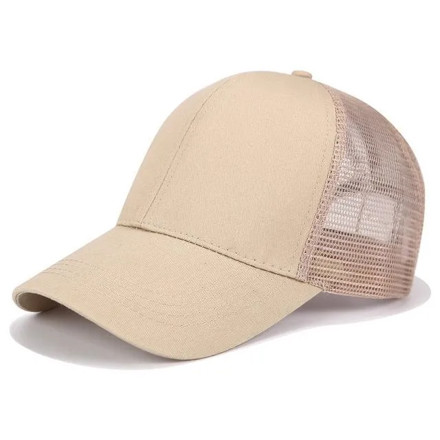 Glitter and Plain Women's Mesh Ponytail Cap