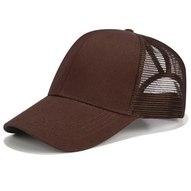 Glitter and Plain Women's Mesh Ponytail Cap