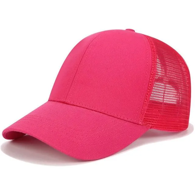 Glitter and Plain Women's Mesh Ponytail Cap