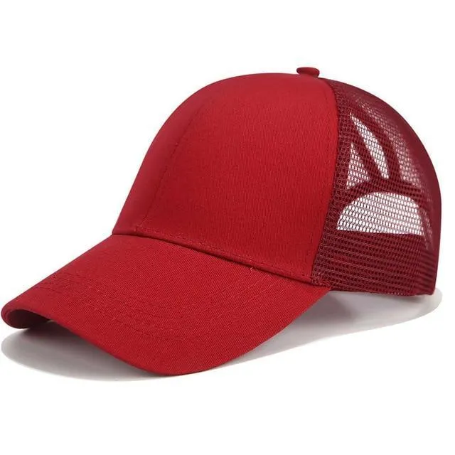 Glitter and Plain Women's Mesh Ponytail Cap
