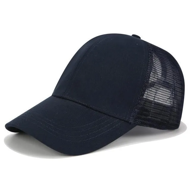 Glitter and Plain Women's Mesh Ponytail Cap