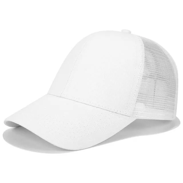 Glitter and Plain Women's Mesh Ponytail Cap