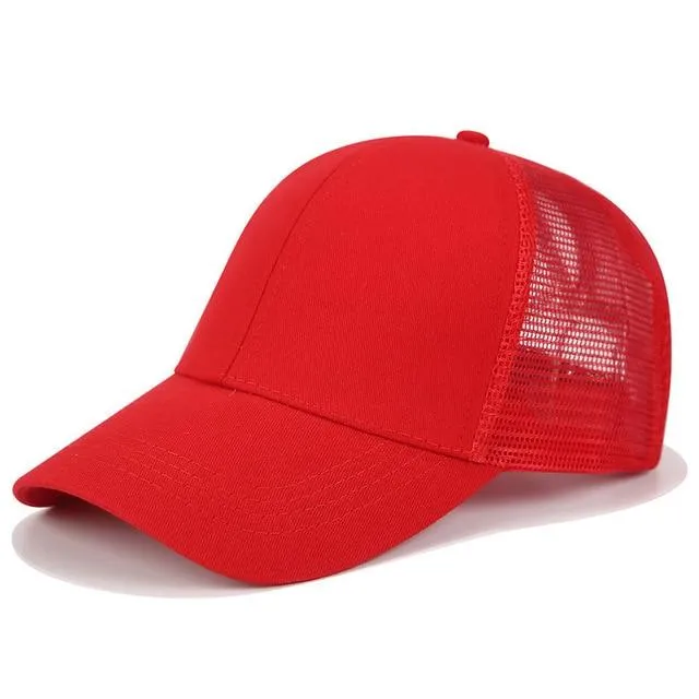Glitter and Plain Women's Mesh Ponytail Cap