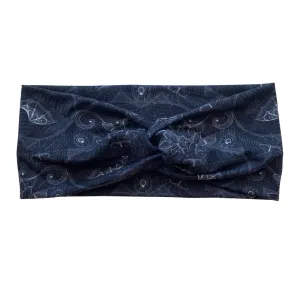 Gothic Lace Bats on Black Matte Faux Knot Headband