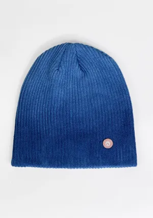 Hand-Dyed Cotton Beanie – Indigo Dip-Dye