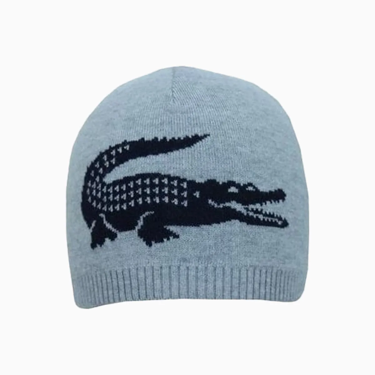 Jacquard Crocodile Wool Reversible Beanie Hat