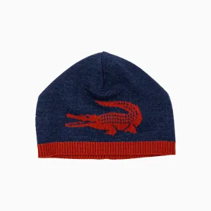 Jacquard Crocodile Wool Reversible Beanie Hat