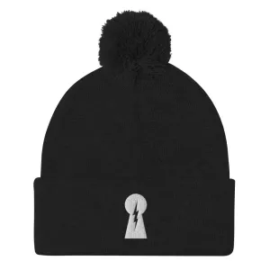 Keyhole Pom-Pom Beanie