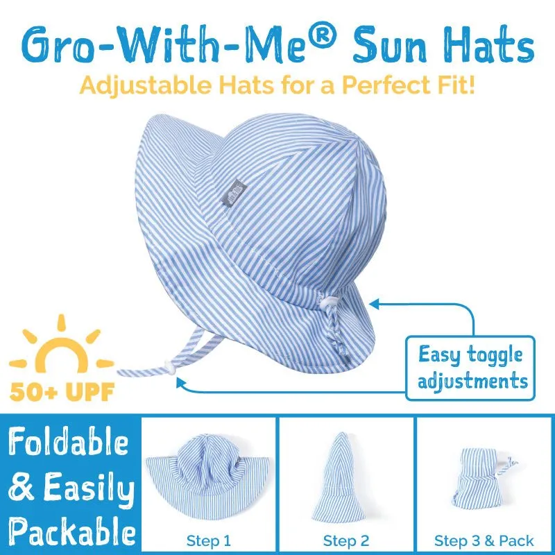 Kids Cotton Floppy Hats - Blue Stripes