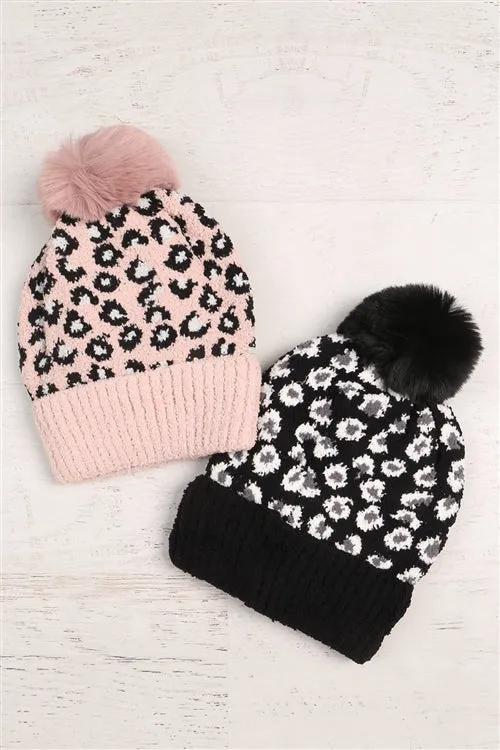 LEOPARD DOUBLE BEANIE