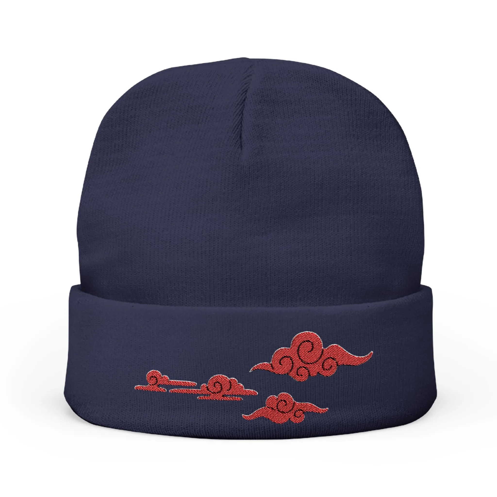 Lil’ Red Clouds - Knit Beanie (Embroidery)