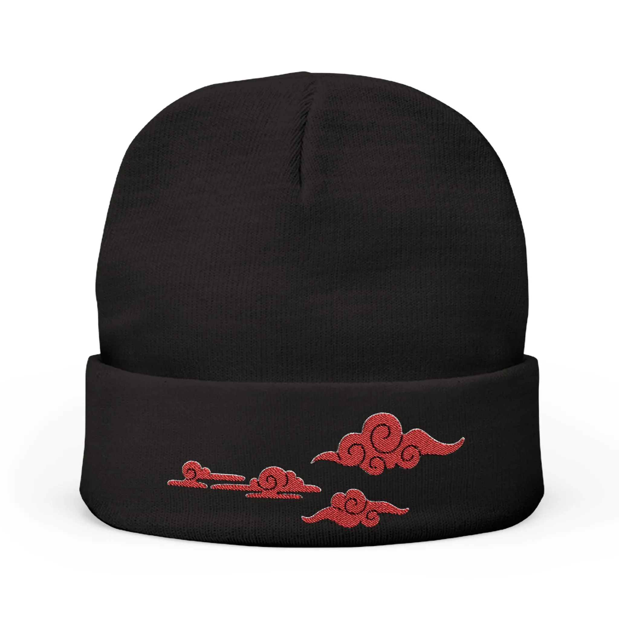 Lil’ Red Clouds - Knit Beanie (Embroidery)