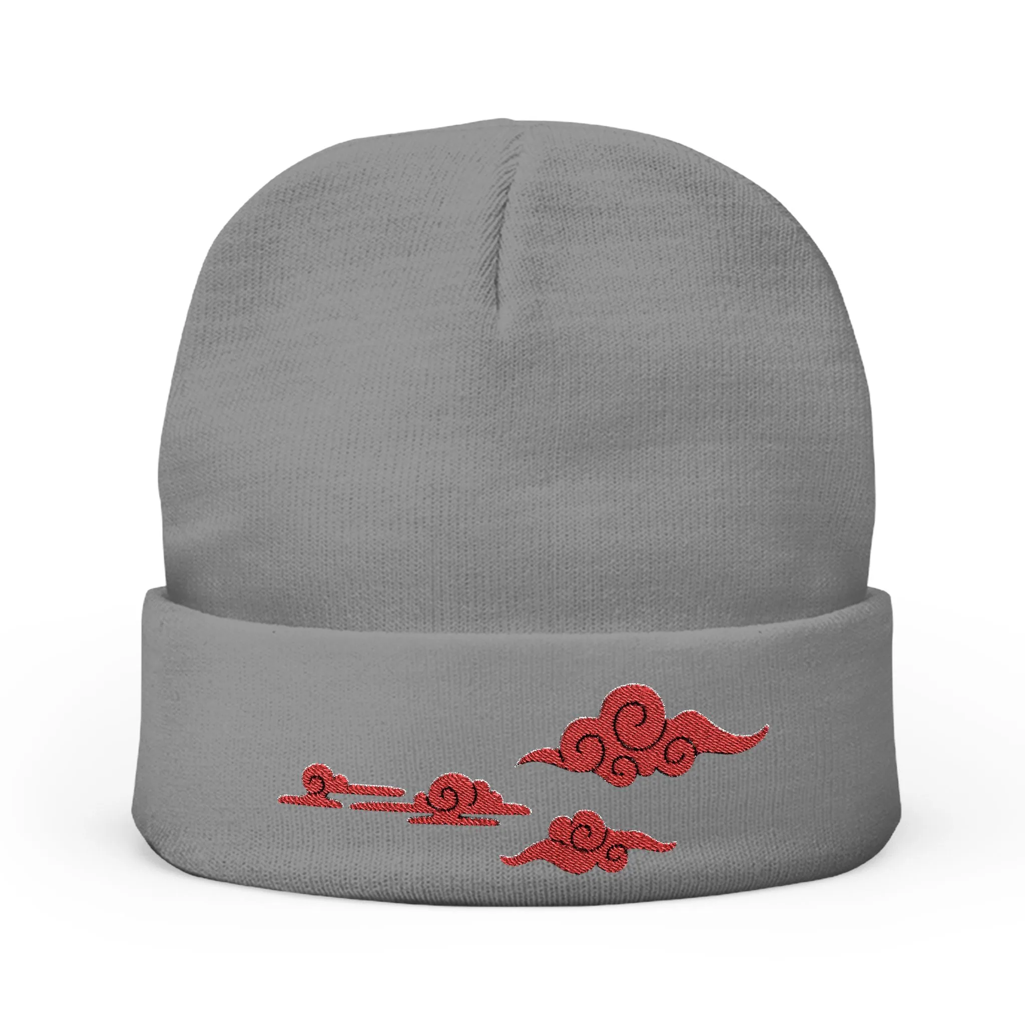 Lil’ Red Clouds - Knit Beanie (Embroidery)