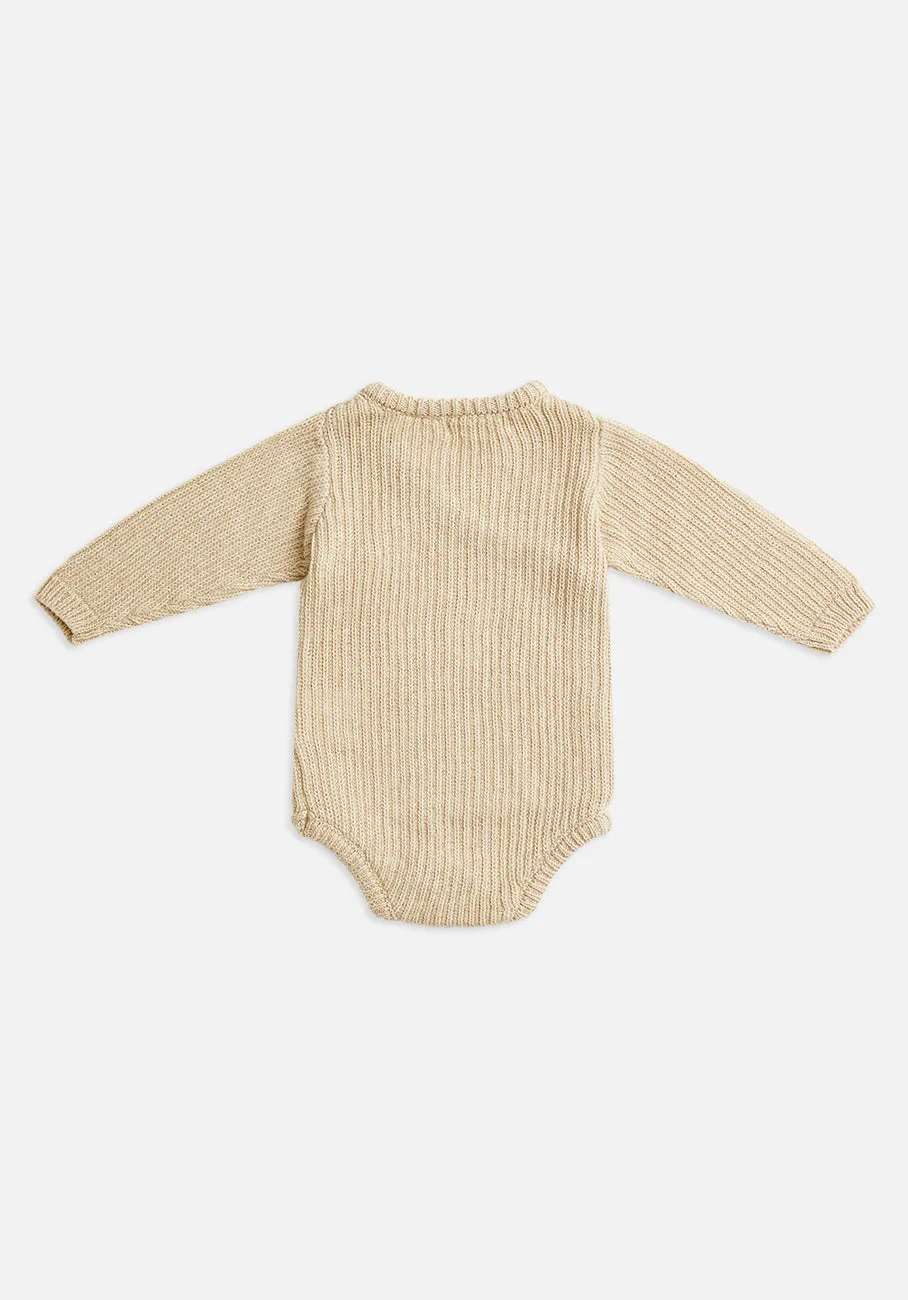 Miann & Co Baby - Knit Wrap Bodysuit - Truffle