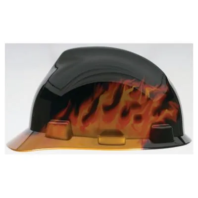 MSA Specialty V-Gard Protective Caps, 4 Point, Cap, Black Fire, 10092015