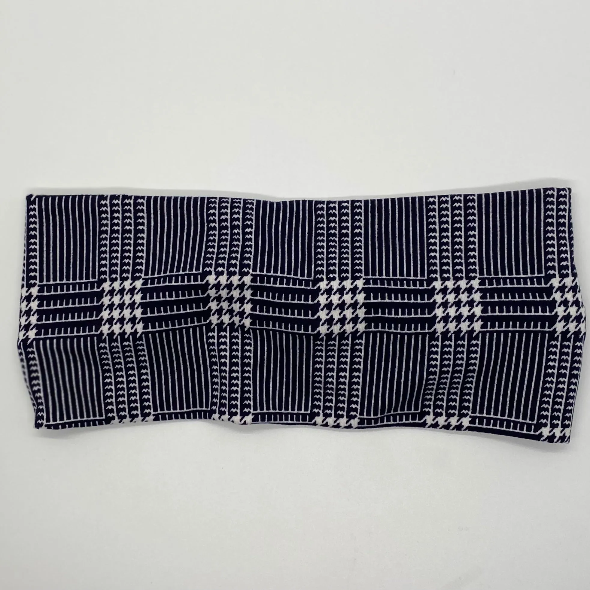 Navy Houndstooth Twist Headband